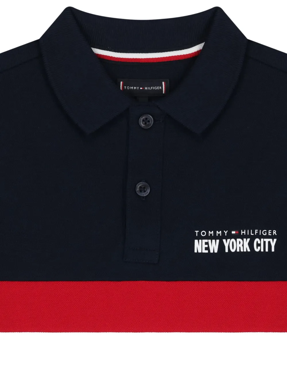 Tommy Hilfiger Junior Poloshirt met colourblocking en logo Blauw
