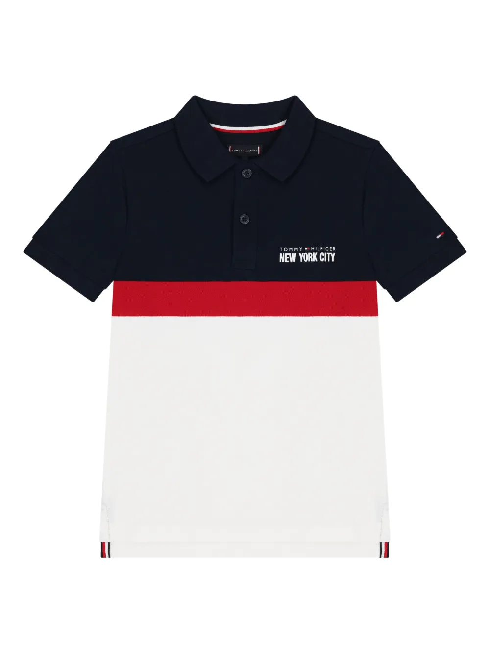 Tommy Hilfiger Junior logo colour-block polo T-shirt - Blu