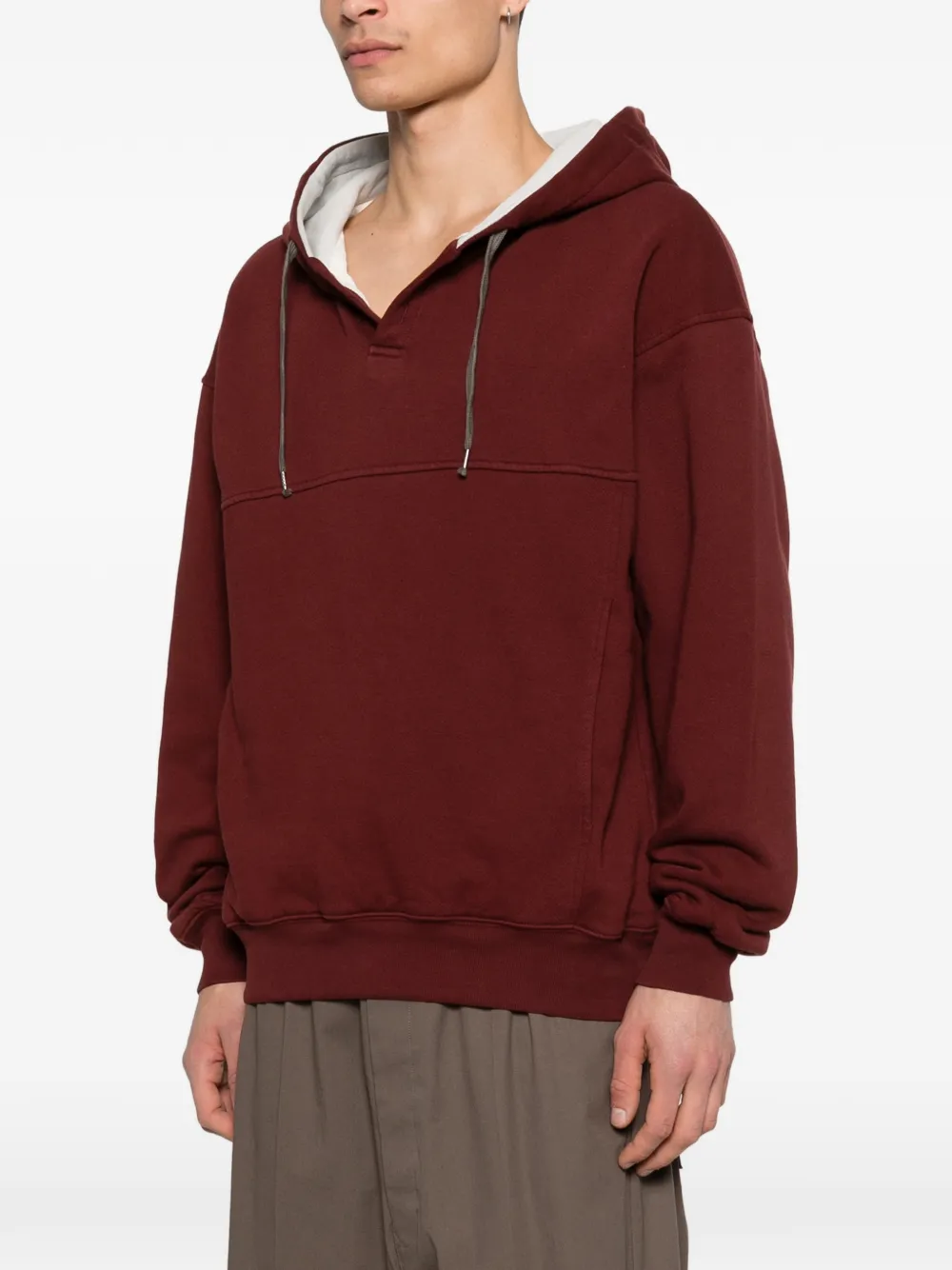 Maison Margiela Hoodie met opgestikte zak Rood