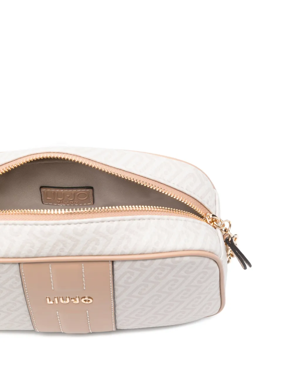 LIU JO Medium crossbodytas met monogram-logo Beige