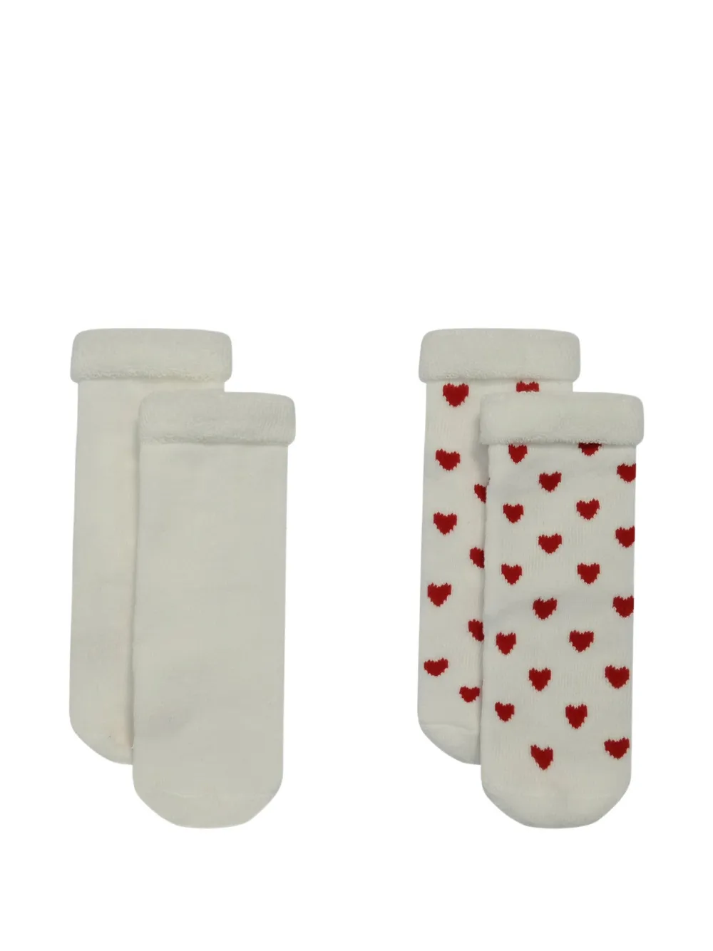 Petit Bateau heart pattern socks (set of two) | White | Image 1