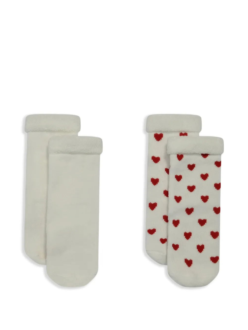 Petit Bateau heart pattern socks (set of two) | White | Image 1