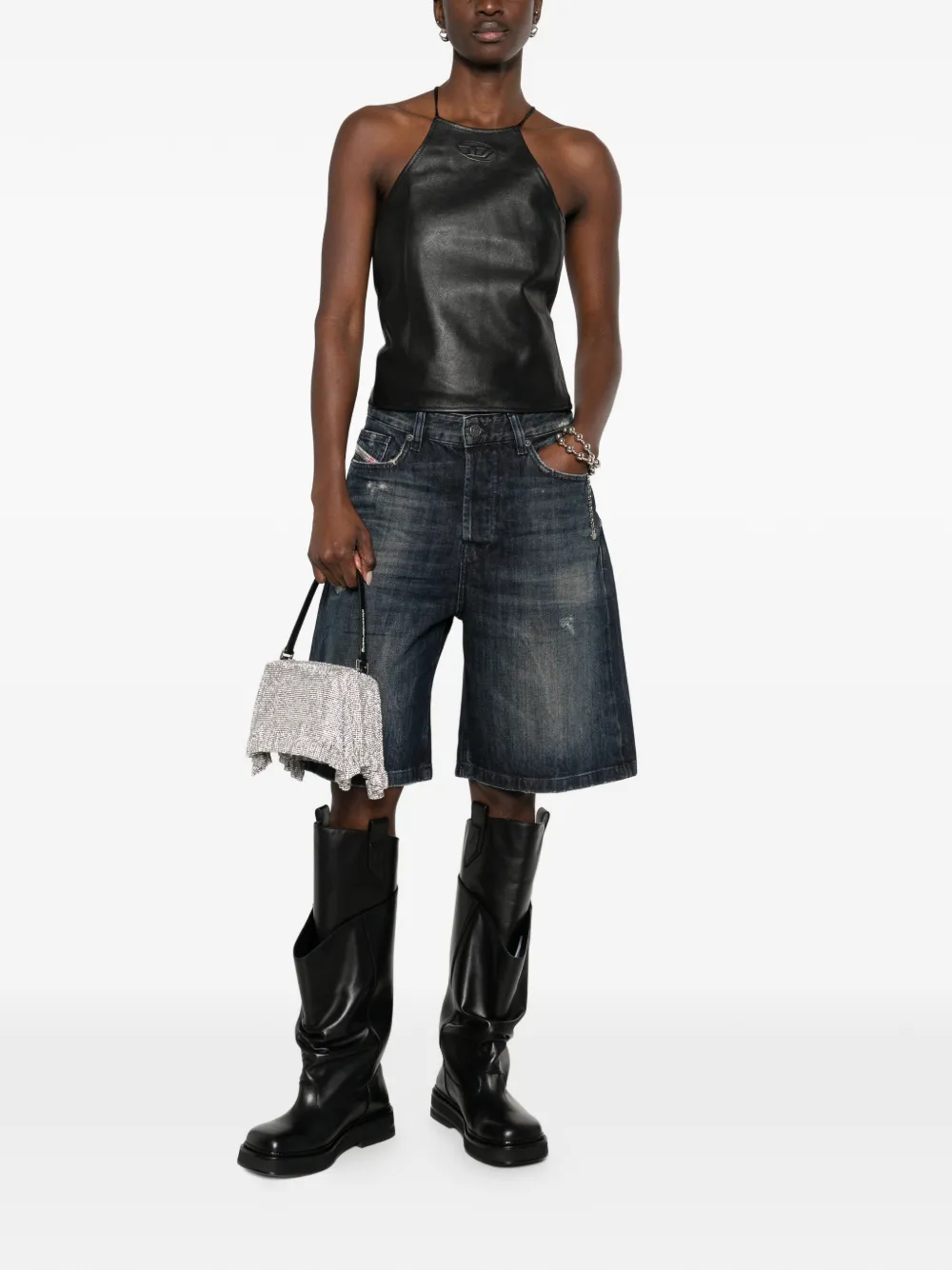  Diesel De-sire Distressed-detail Shorts - Blue 