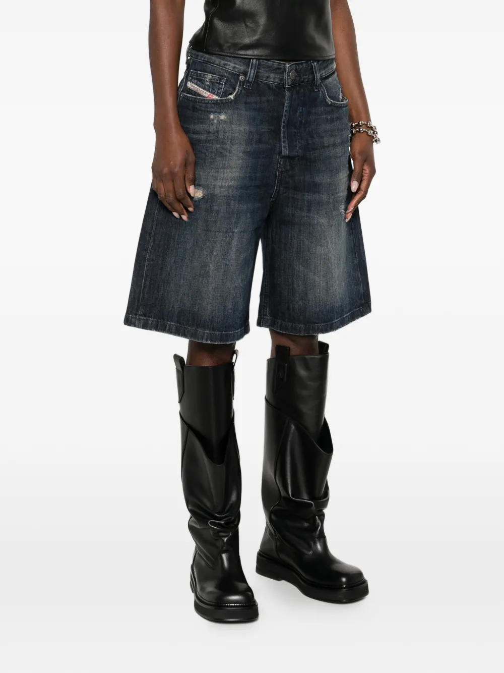  Diesel De-sire Distressed-detail Shorts - Blue 