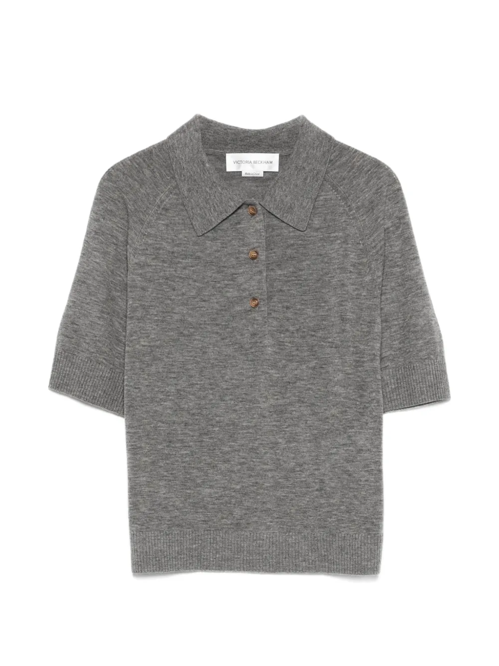 Victoria Beckham fine-knit polo shirt - Grigio