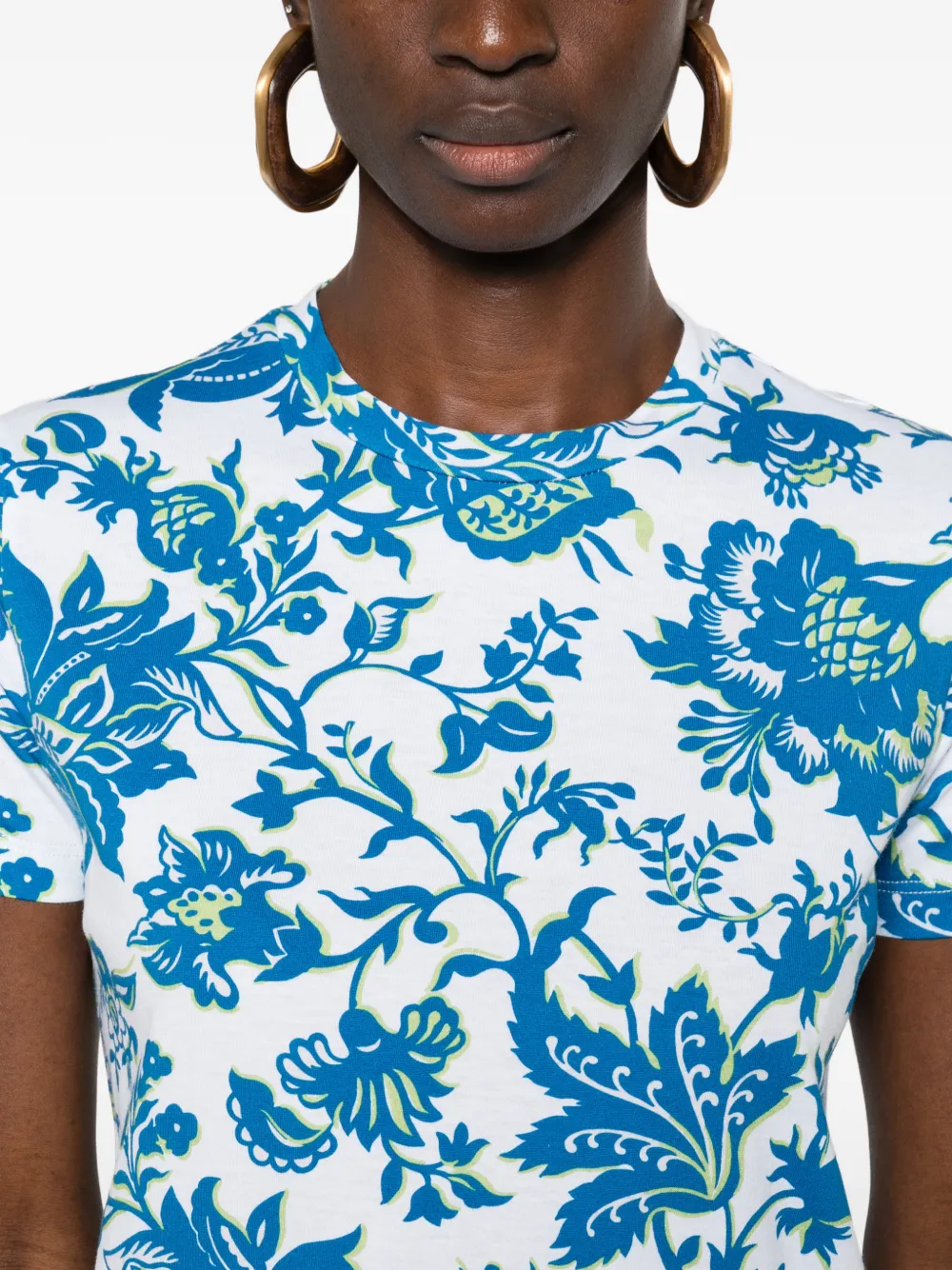 ETRO T-shirt met bloemenprint Wit