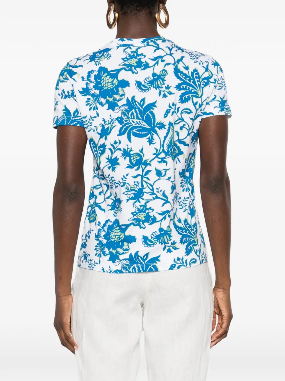ETRO T-shirt met bloemenprint Wit