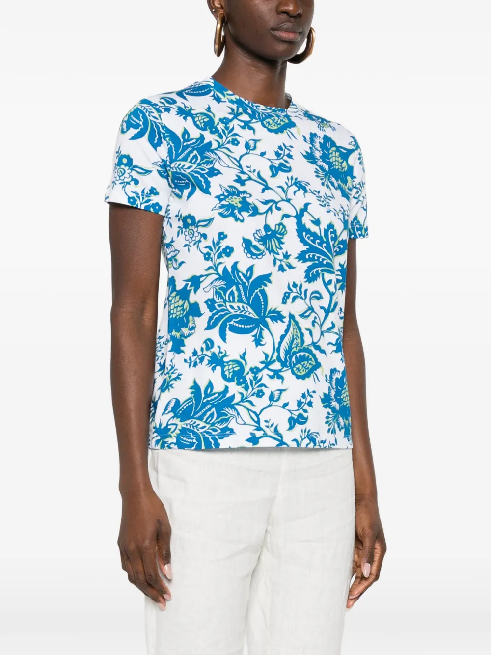 ETRO T-shirt met bloemenprint Wit