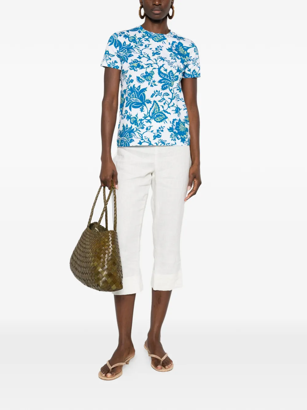 ETRO T-shirt met bloemenprint Wit