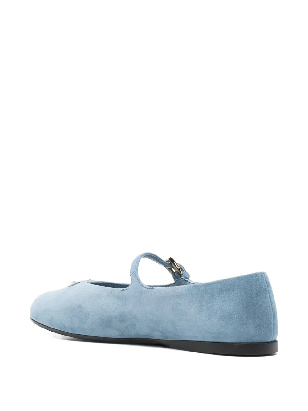 Prada buckle strap ballet flats Blauw