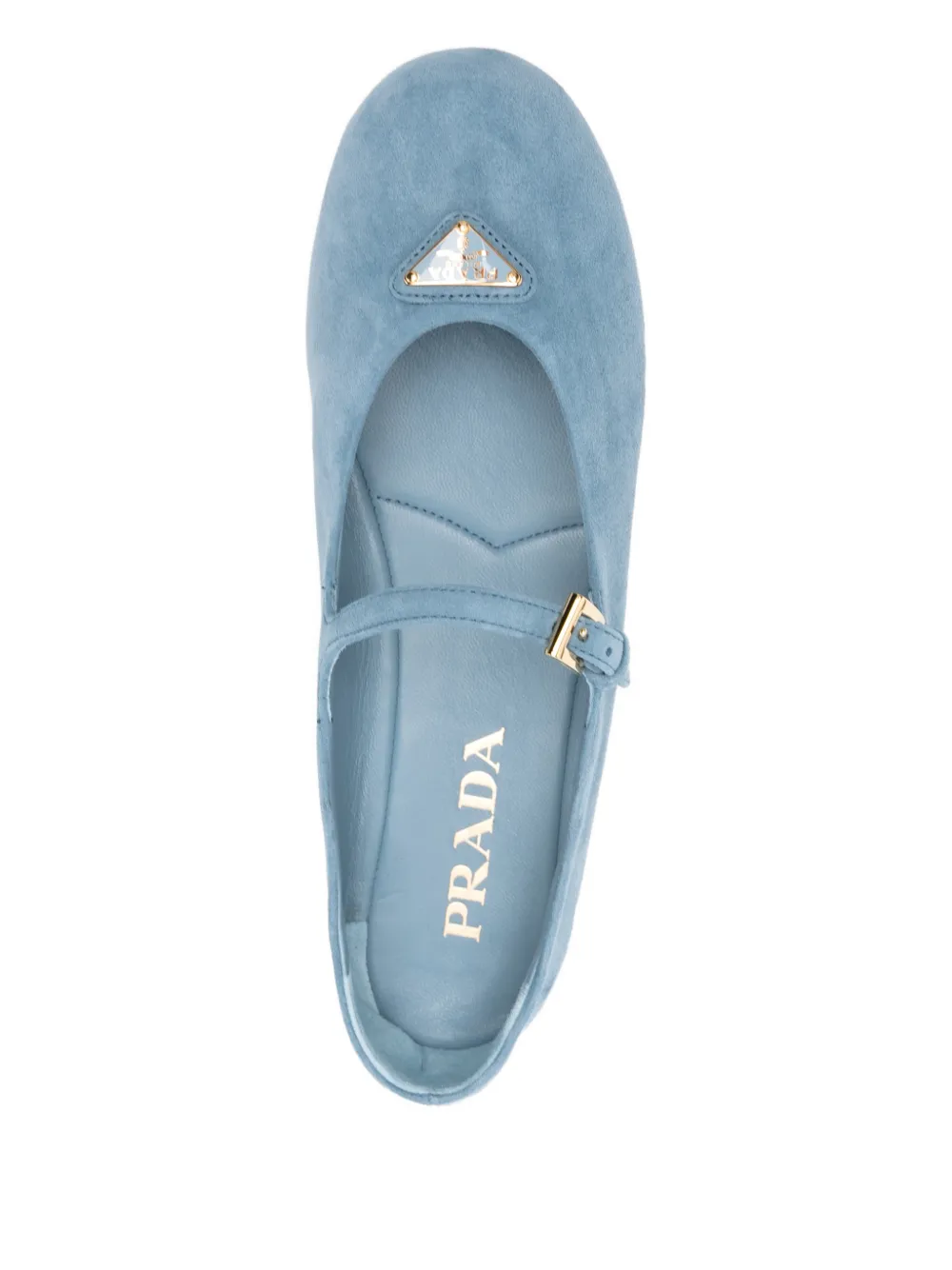 Prada buckle strap ballet flats Blauw