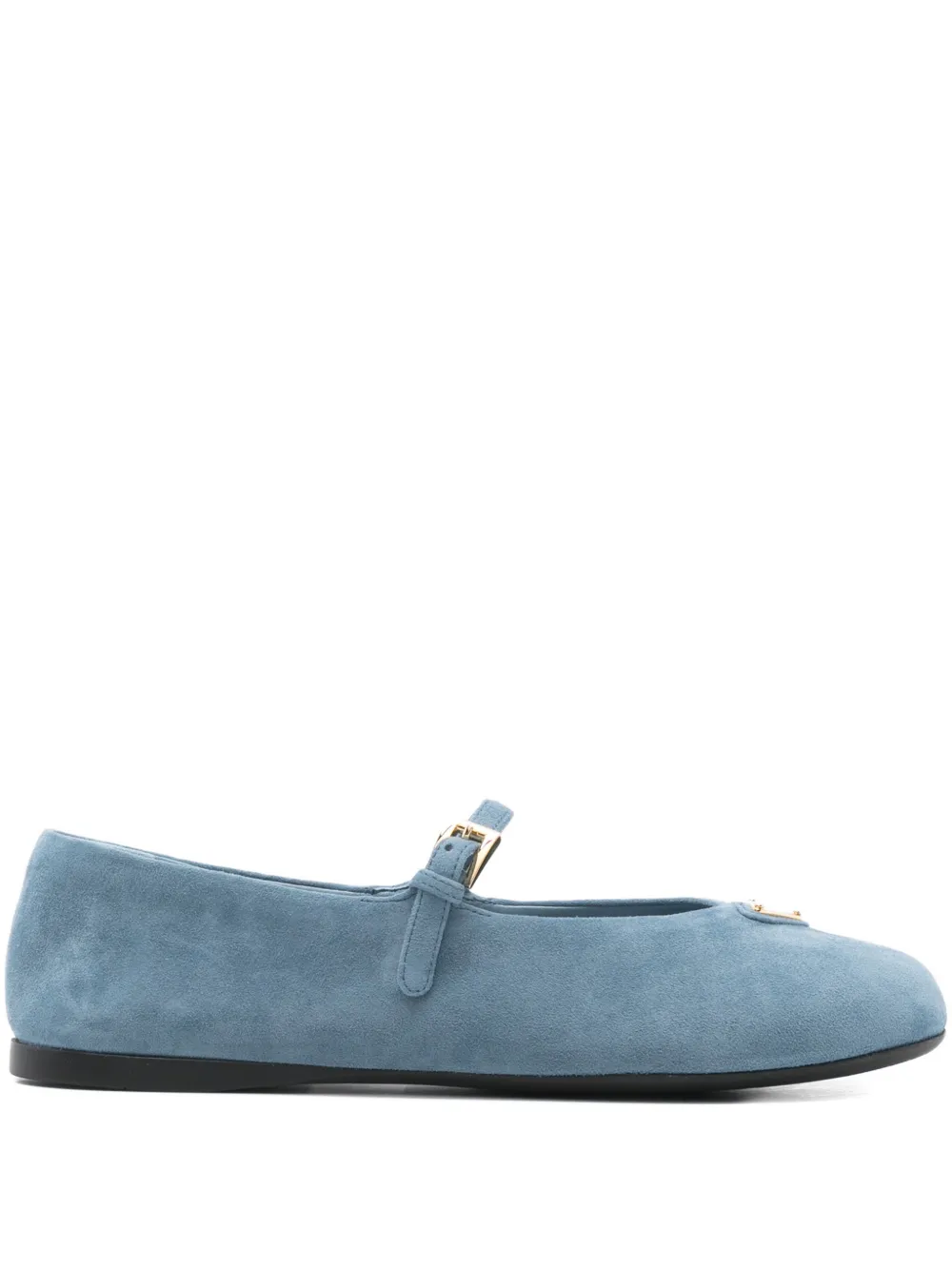 Prada buckle strap ballet flats - Blu
