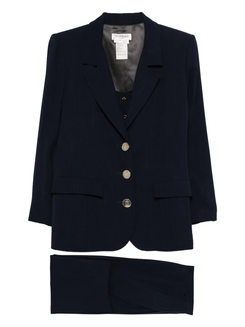 Pre-owned Saint Laurent 1995 Wool Suit (set Of Three) In Blue