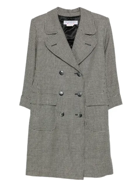 Saint Laurent Pre-Owned 1990 houndstooth-pattern double-breasted coat