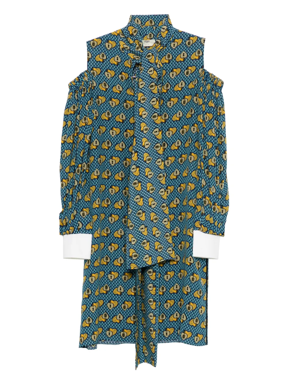 Fendi Pre-Owned 2020s heart-pattern midi dress - Blu