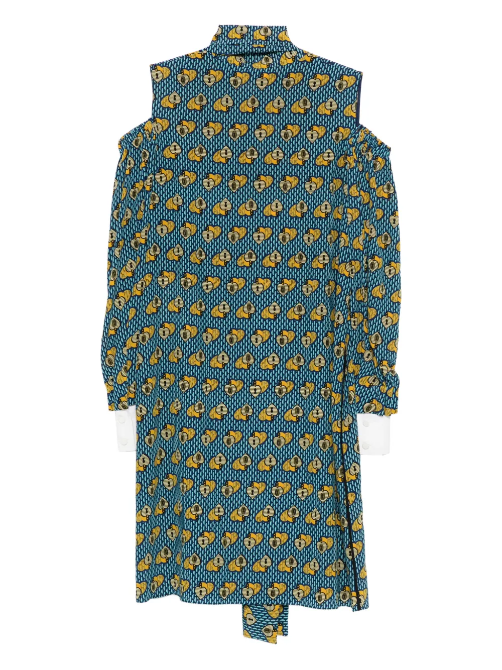 Fendi Pre-Owned 2020s heart-pattern midi dress - Blauw