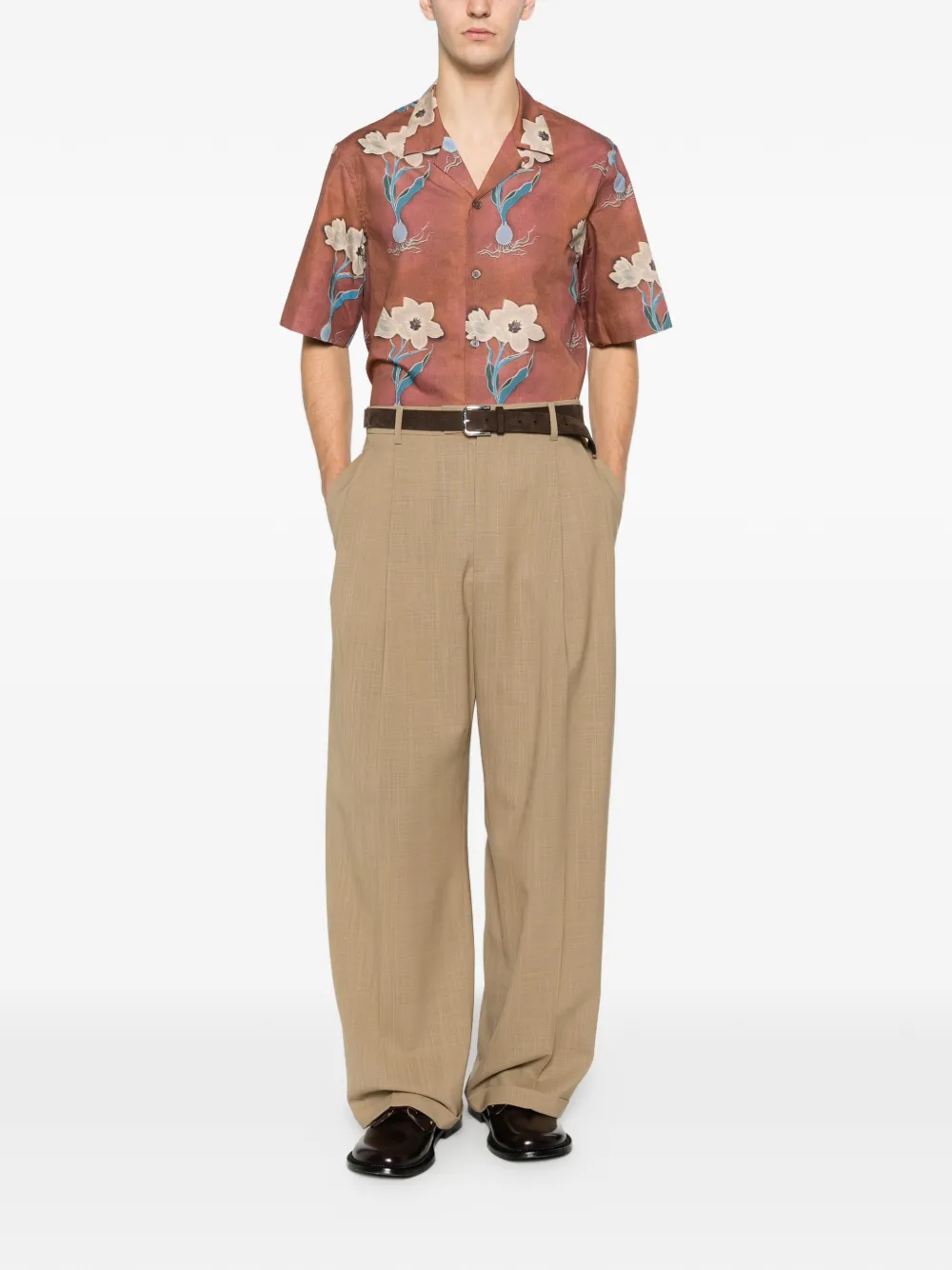Paul Smith floral-print short-sleeve shirt - Bruin
