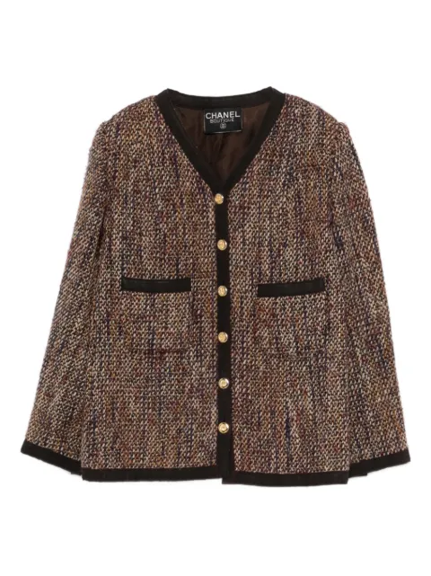 CHANEL Pre-Owned 2000s tweed button jacket