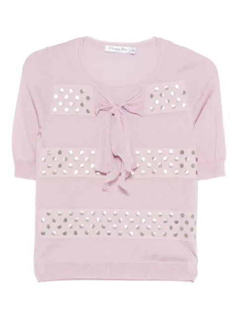Christian Dior Pre-Owned 2000s bow-embellishment T-shirt