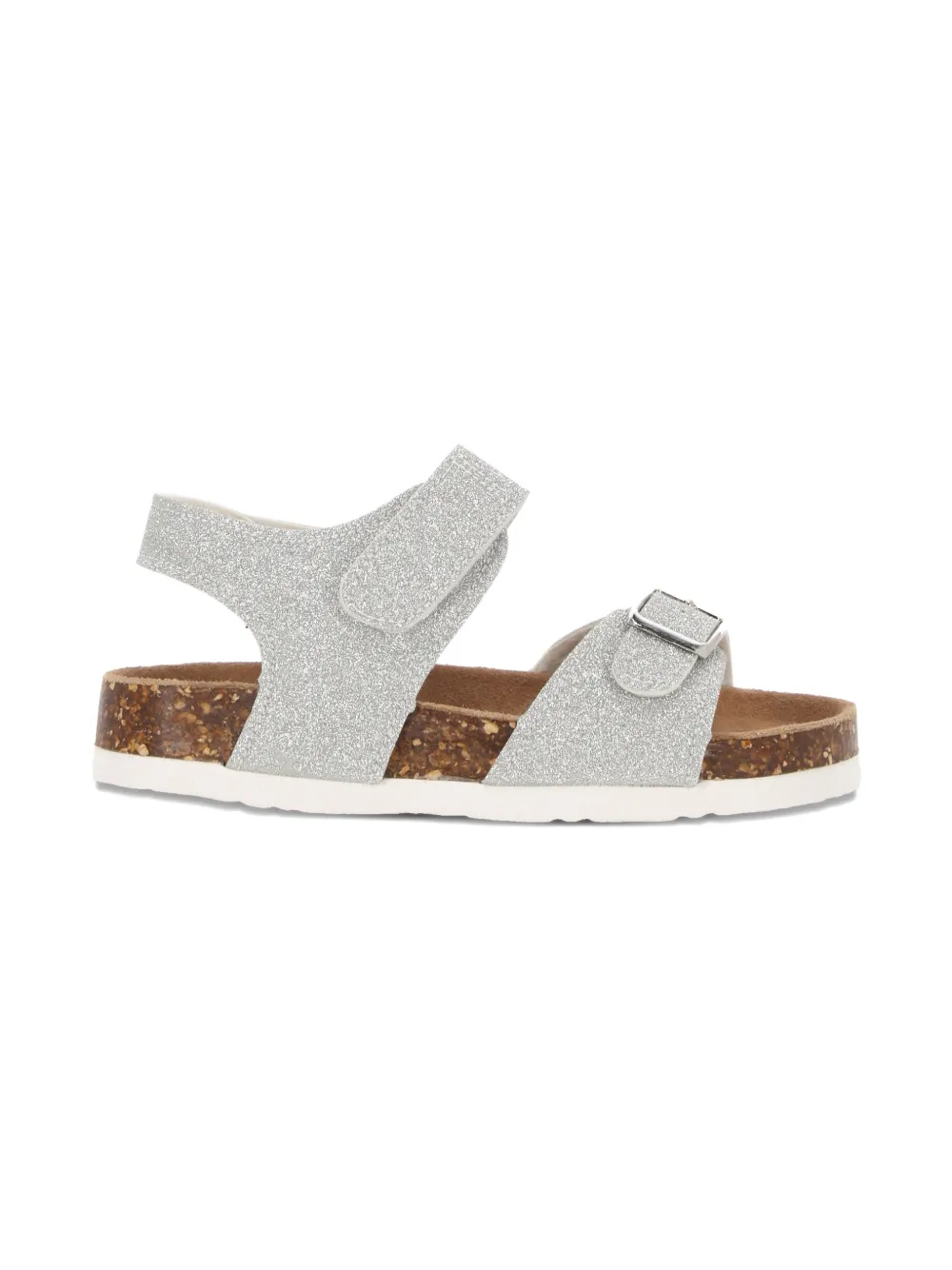 Colors Of California Kids glitter buckle strap sandals - Silver
