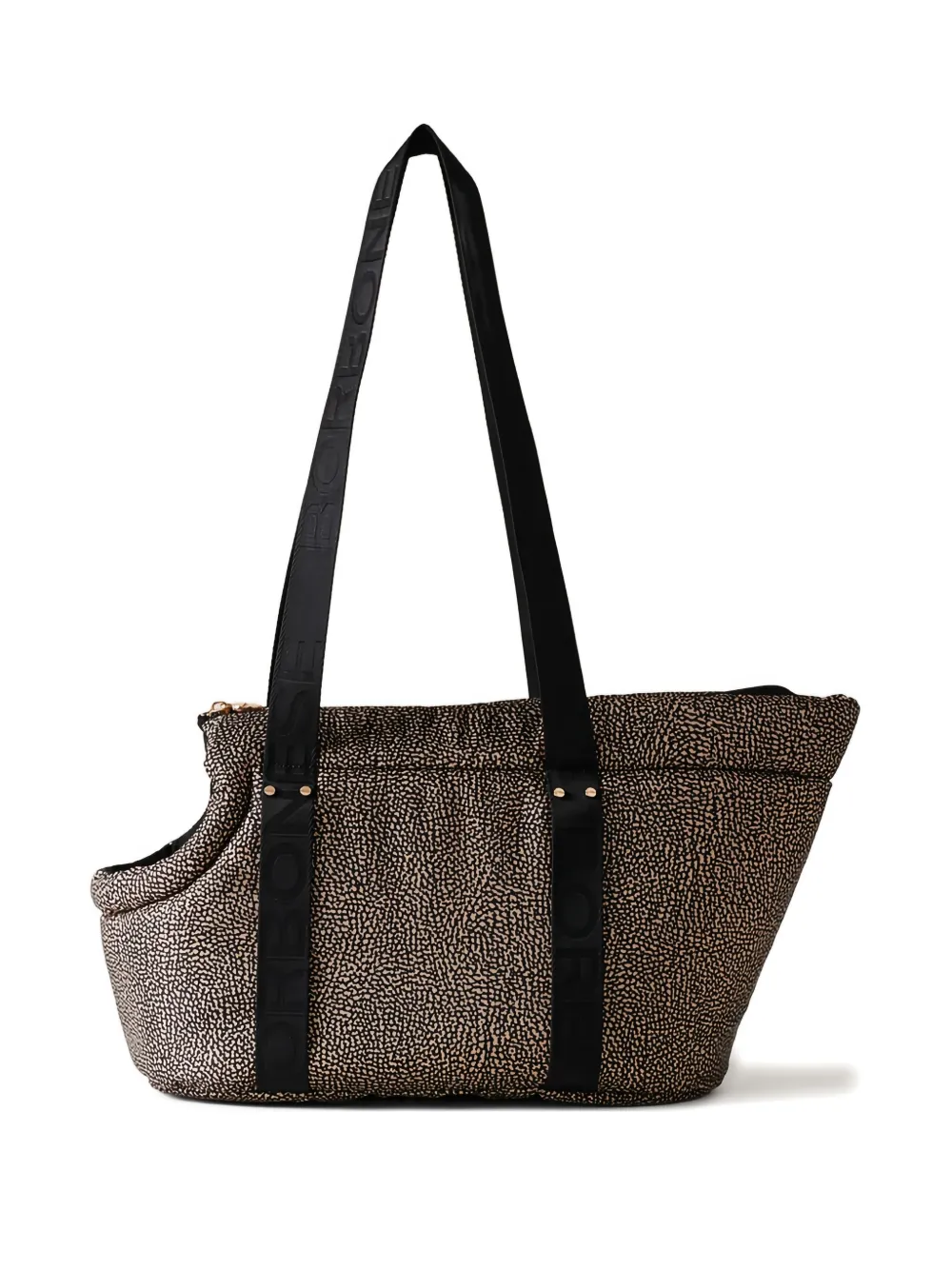Borbonese dotted detail shoulder bag | neutro | Image 1