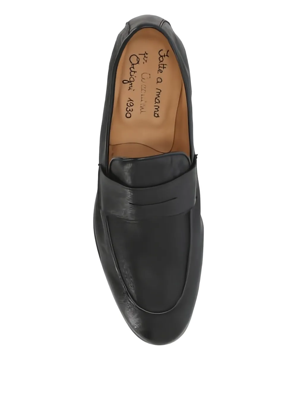 Ortigni leather penny loafers Zwart