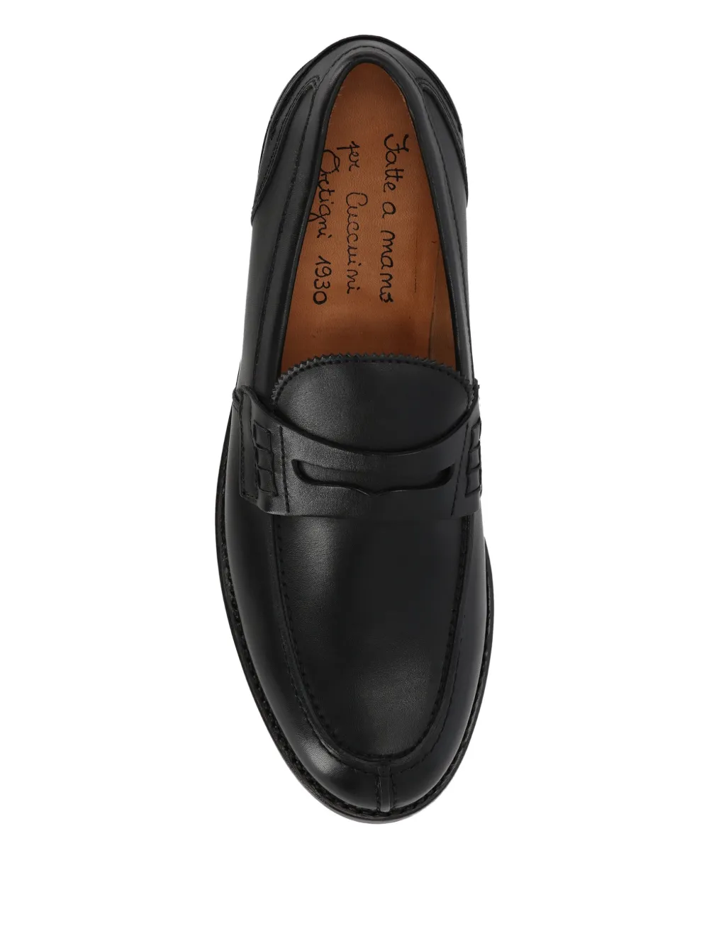 Ortigni Leren penny loafers Zwart