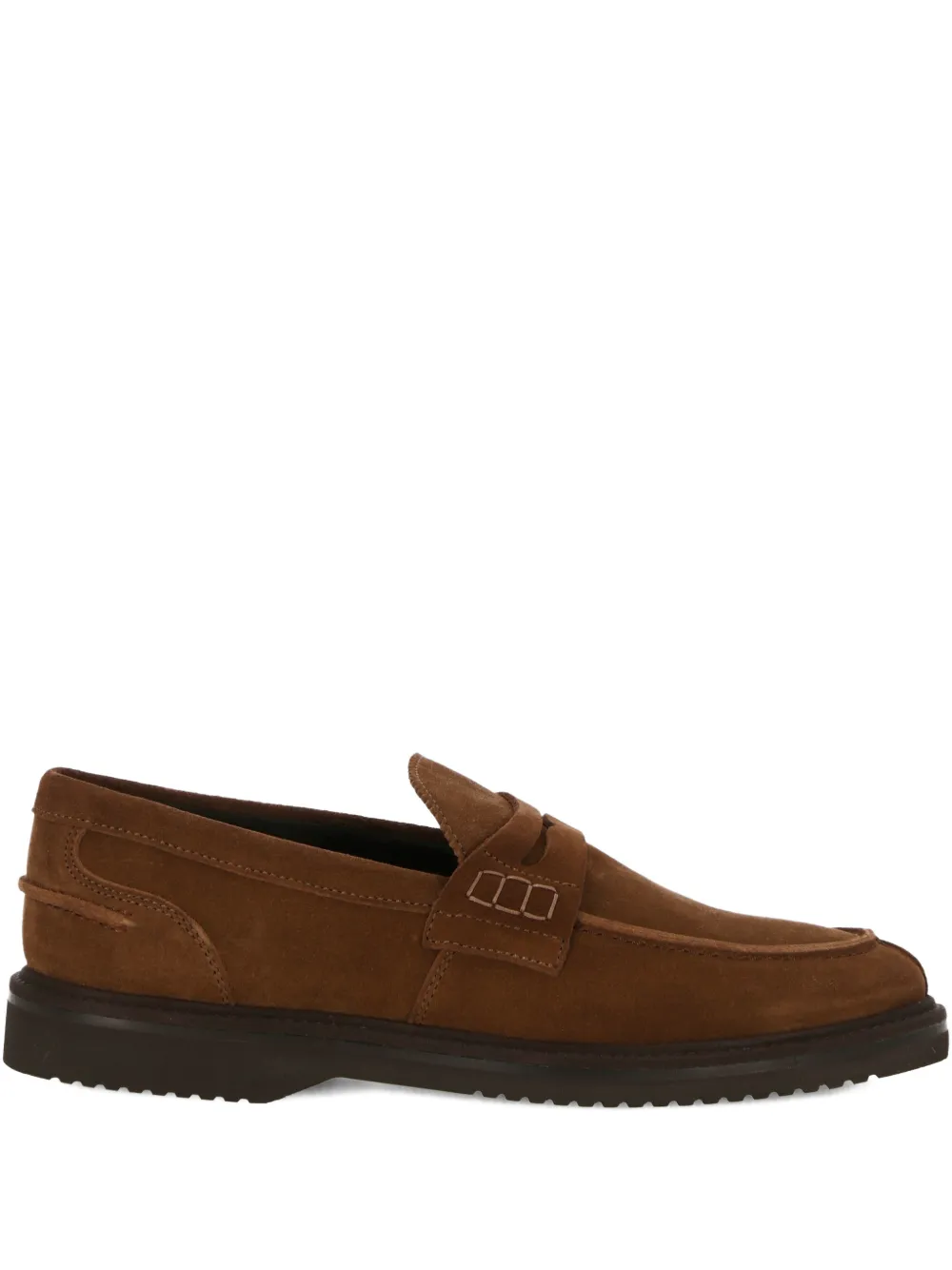 Ortigni leather brown loafers - Marrone