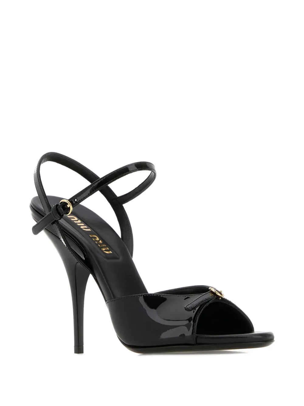 Miu buckle leather sandals Zwart