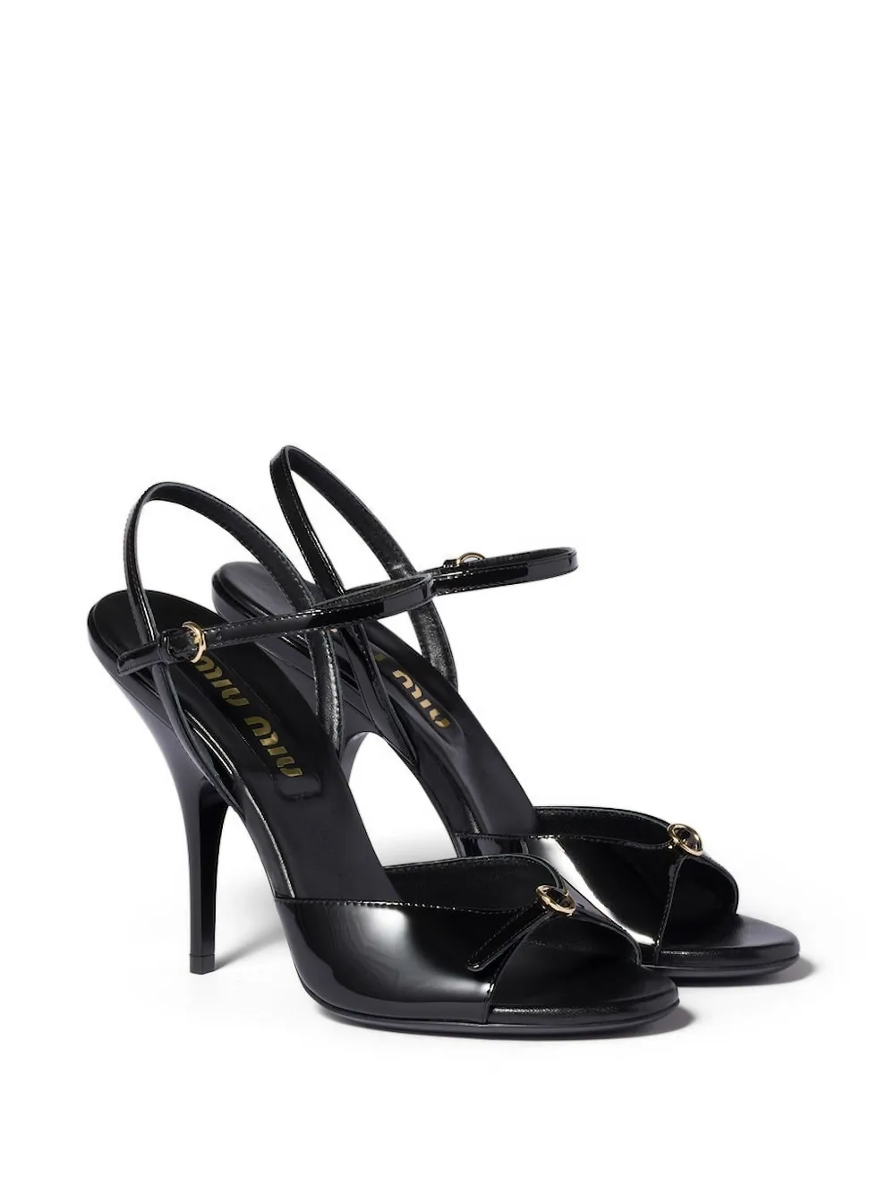 Miu Leren sandalen Zwart