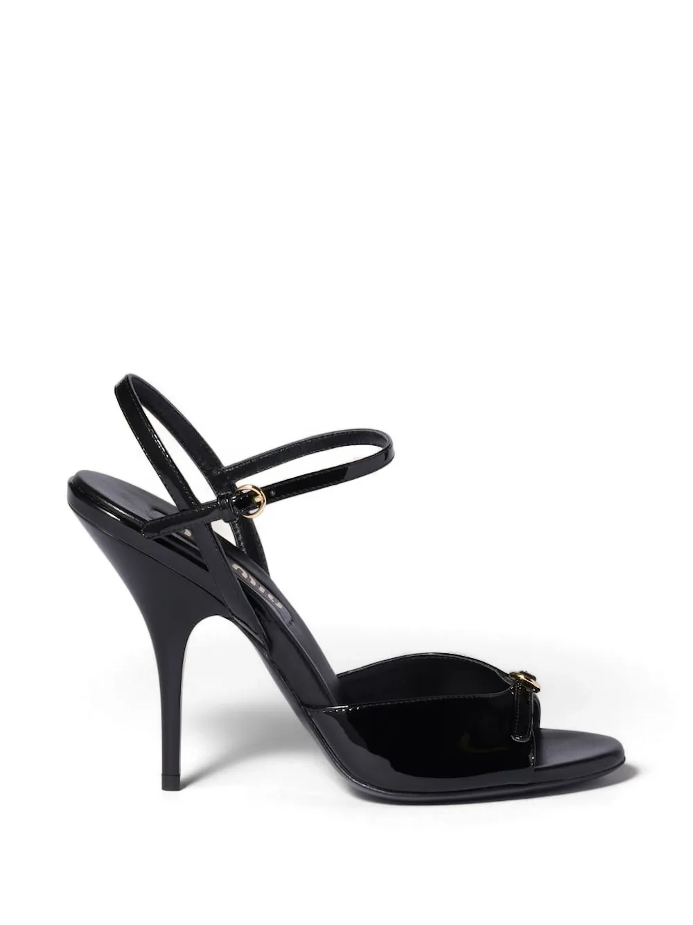 Miu Leren sandalen Zwart