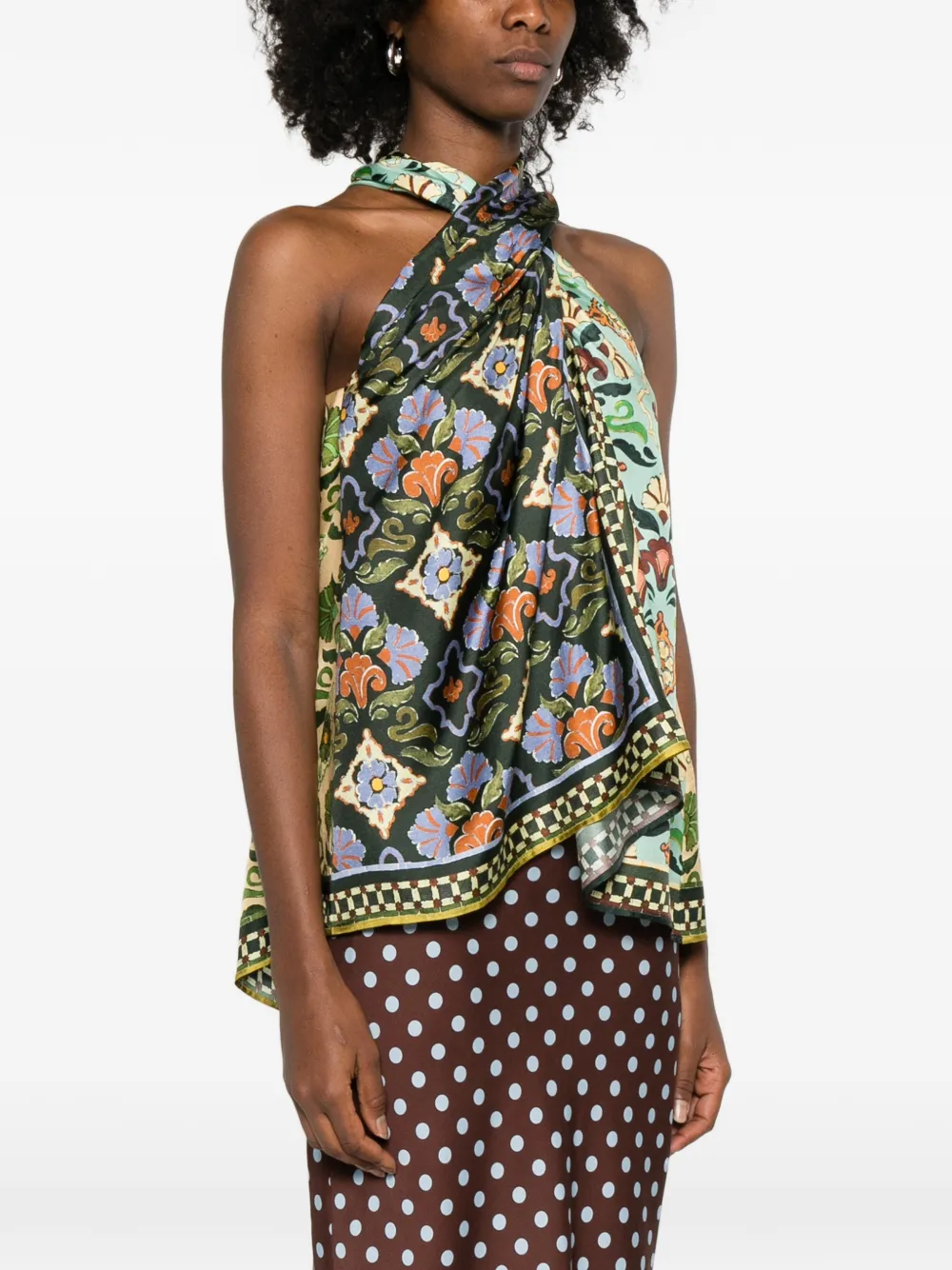  Alemais Geometric-pattern Blouse - Blue 