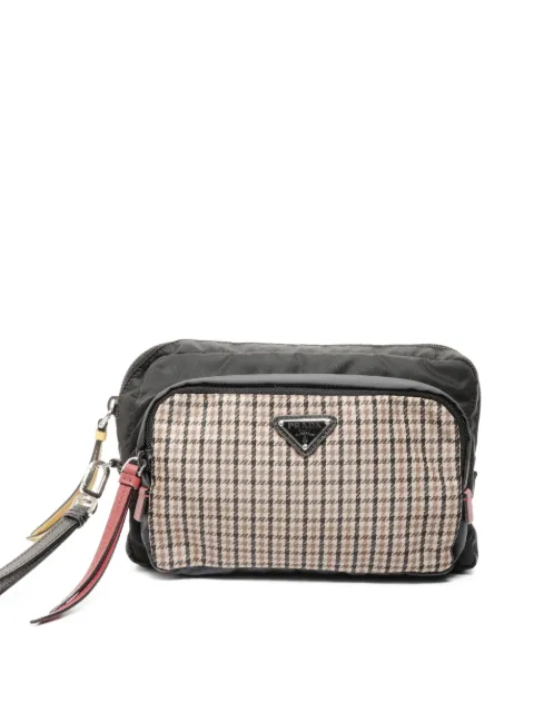 Prada Pre-Owned 2015-2025 check-pattern pouch