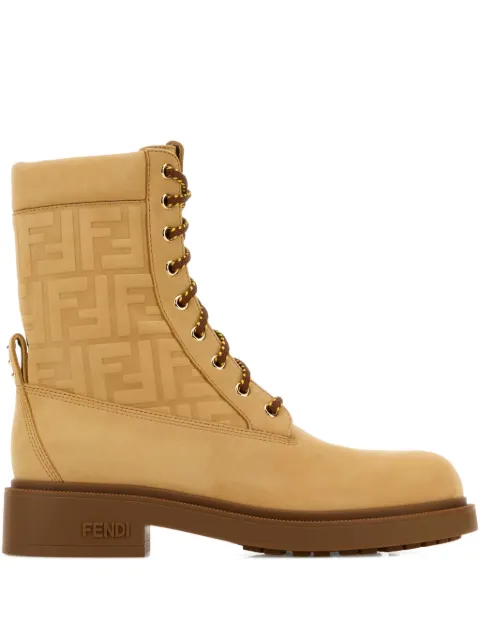 FENDI embossed-logo combat boots