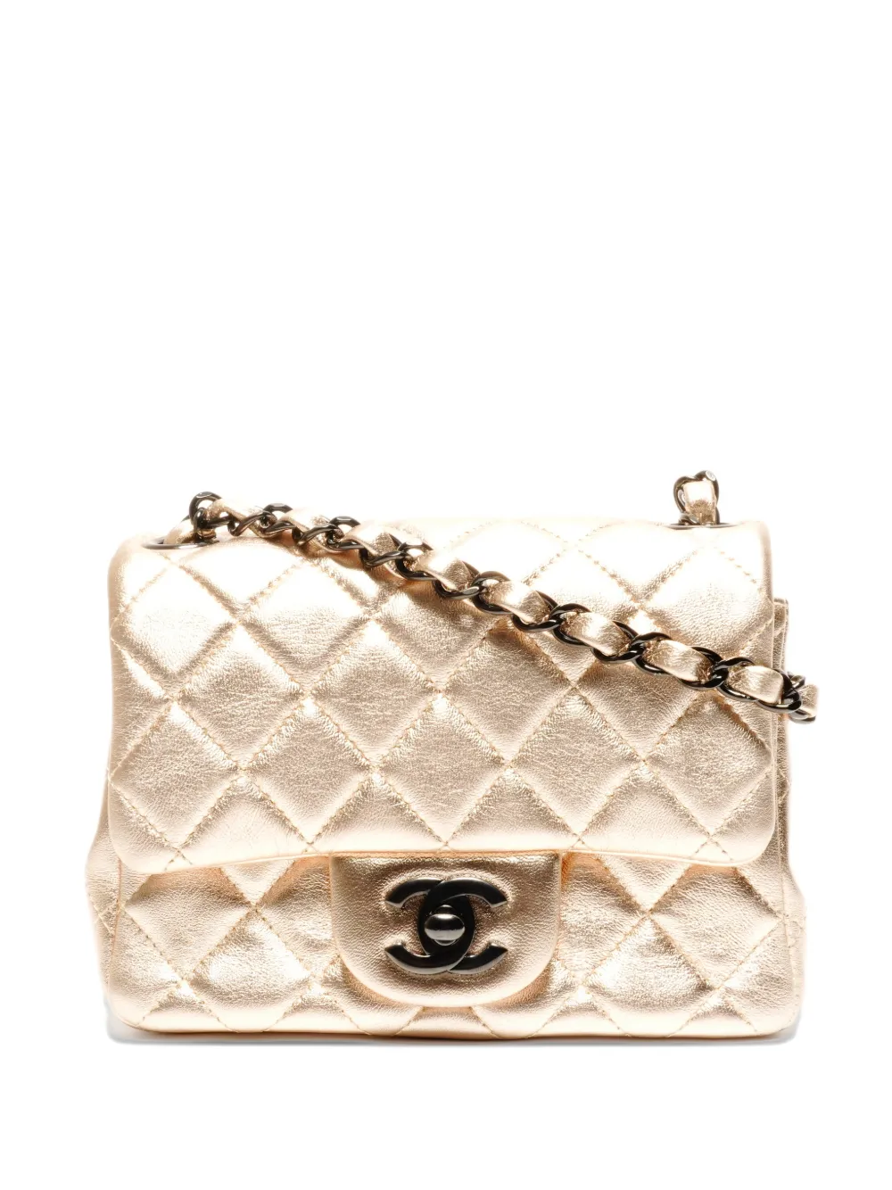 CHANEL Pre-Owned 2020-2021 mini chain-strap shoulder bag - Oro