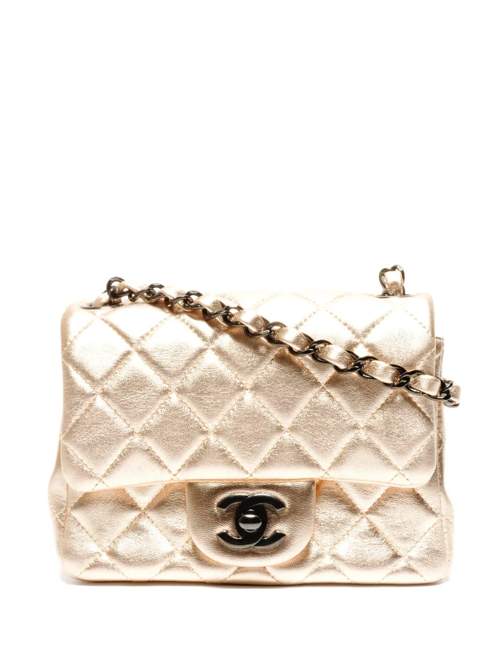 CHANEL Pre-Owned 2020-2021 mini chain-strap shoulder bag - Oro