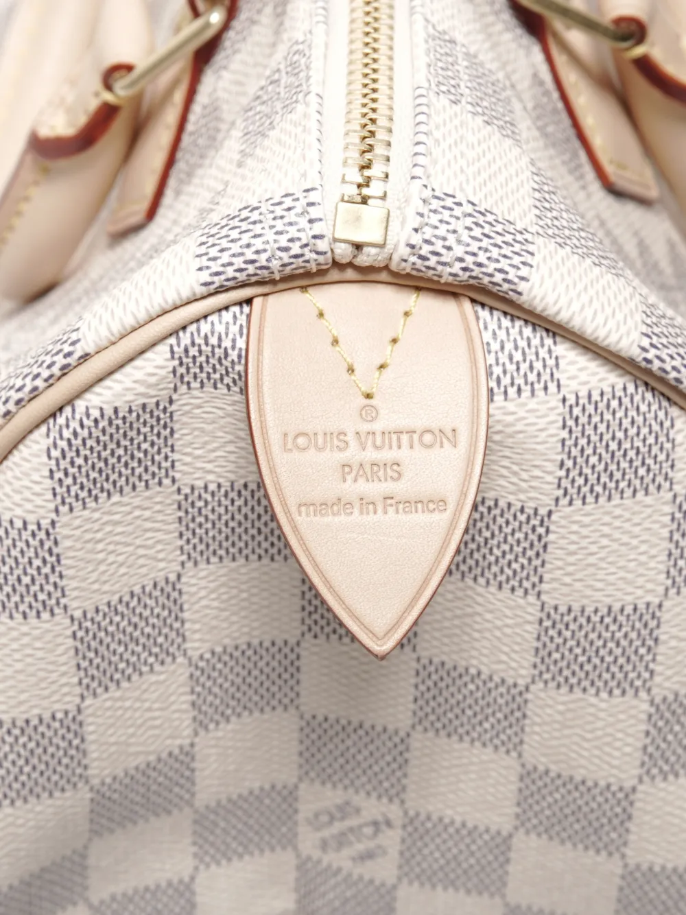 Pre-owned Louis Vuitton 2021-2025 30 Speedy Damier Azur Tote Bag In White