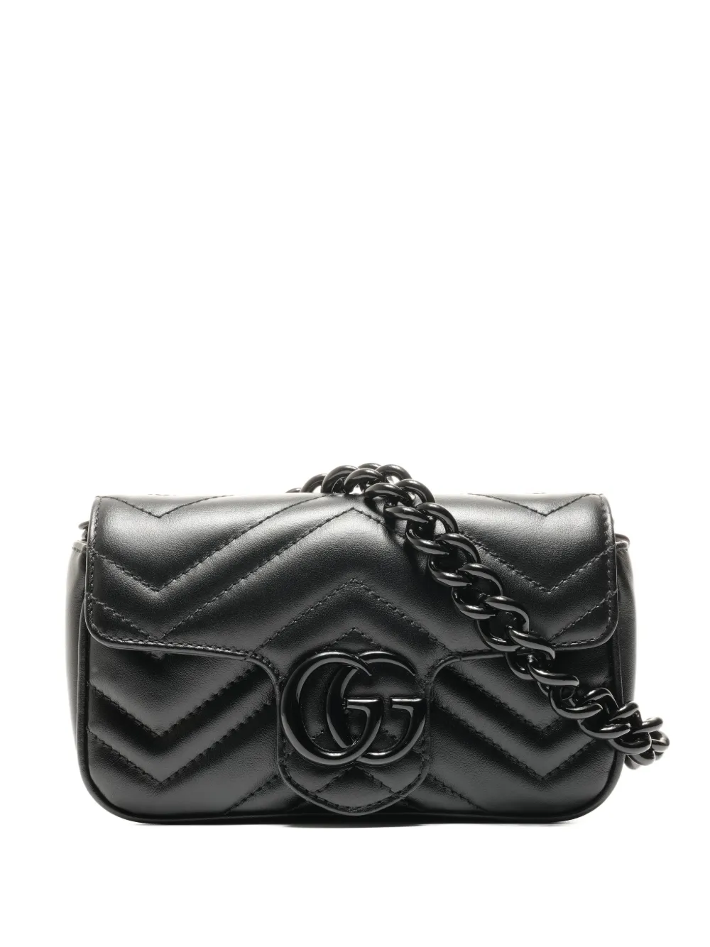 Gucci Pre-Owned 2015-2025 Chevron chain shoulder bag - Nero