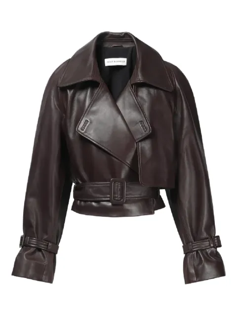 Nour Hammour leather belted jacket