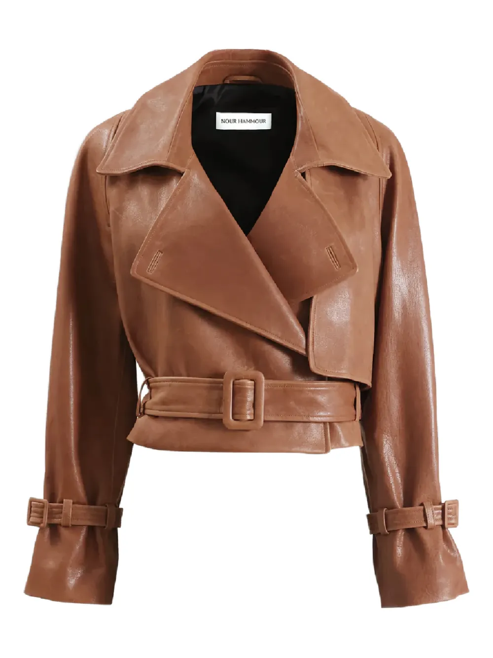 Nour Hammour Hatti belted jacket - Marrone