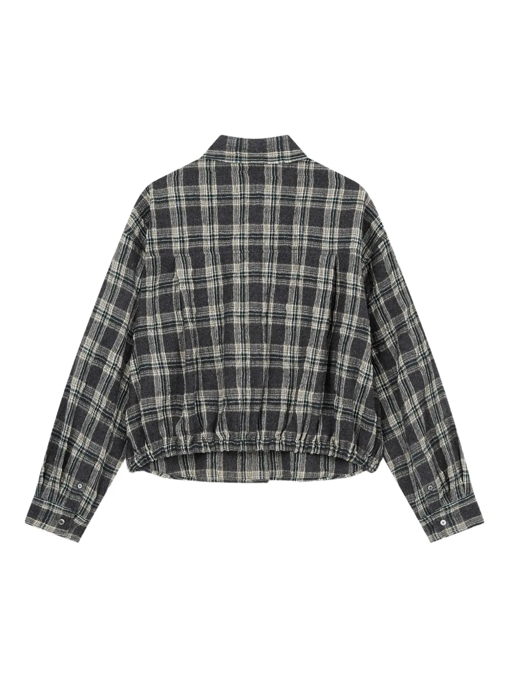 TOMBOY elasticated-hem checkered shirt - Grijs