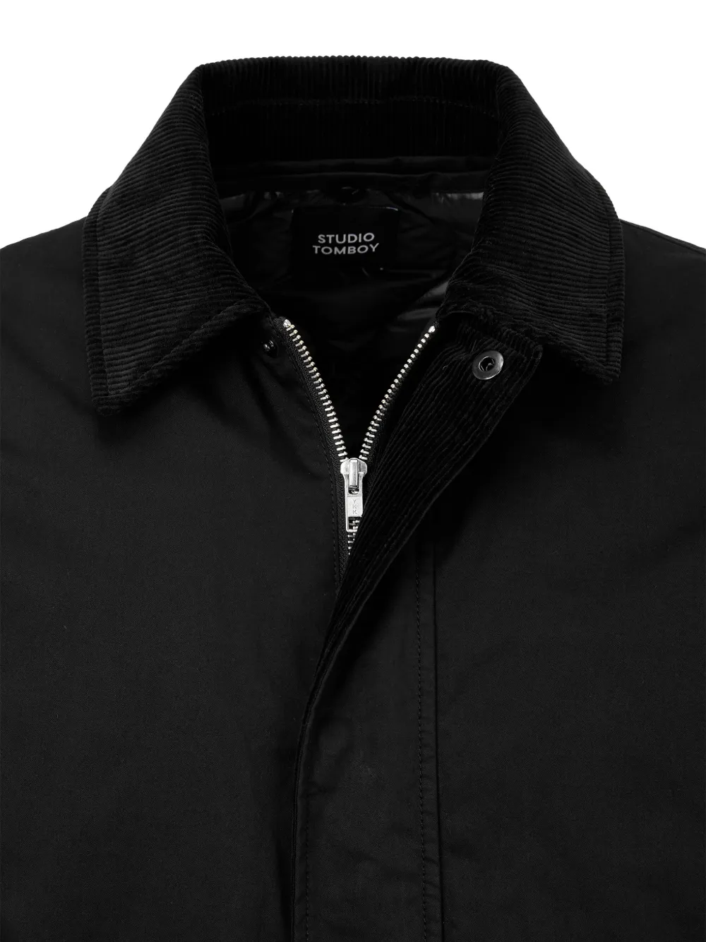 TOMBOY Jack met ribfluwelen kraag Zwart