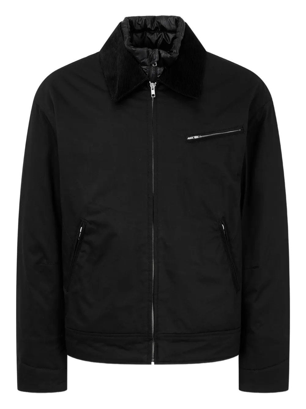 TOMBOY corduroy-collar padded jacket - Schwarz