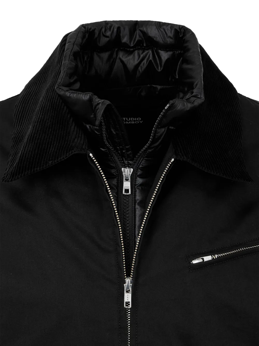 TOMBOY Jack met ribfluwelen kraag Zwart
