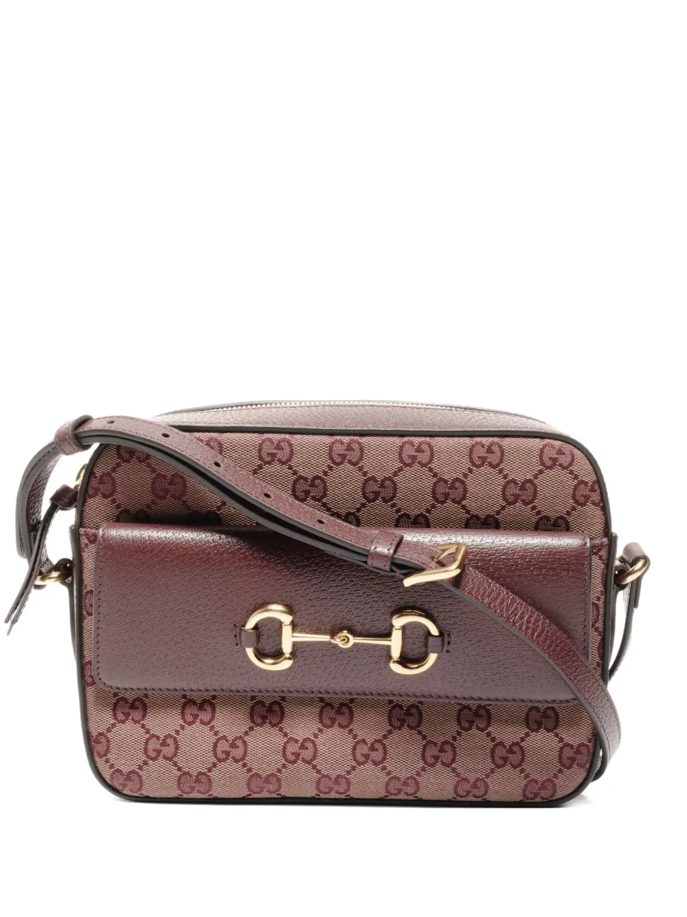 Gucci Pre-Owned 2016-2025 canvas horse-bit shoulderbag - Marrone