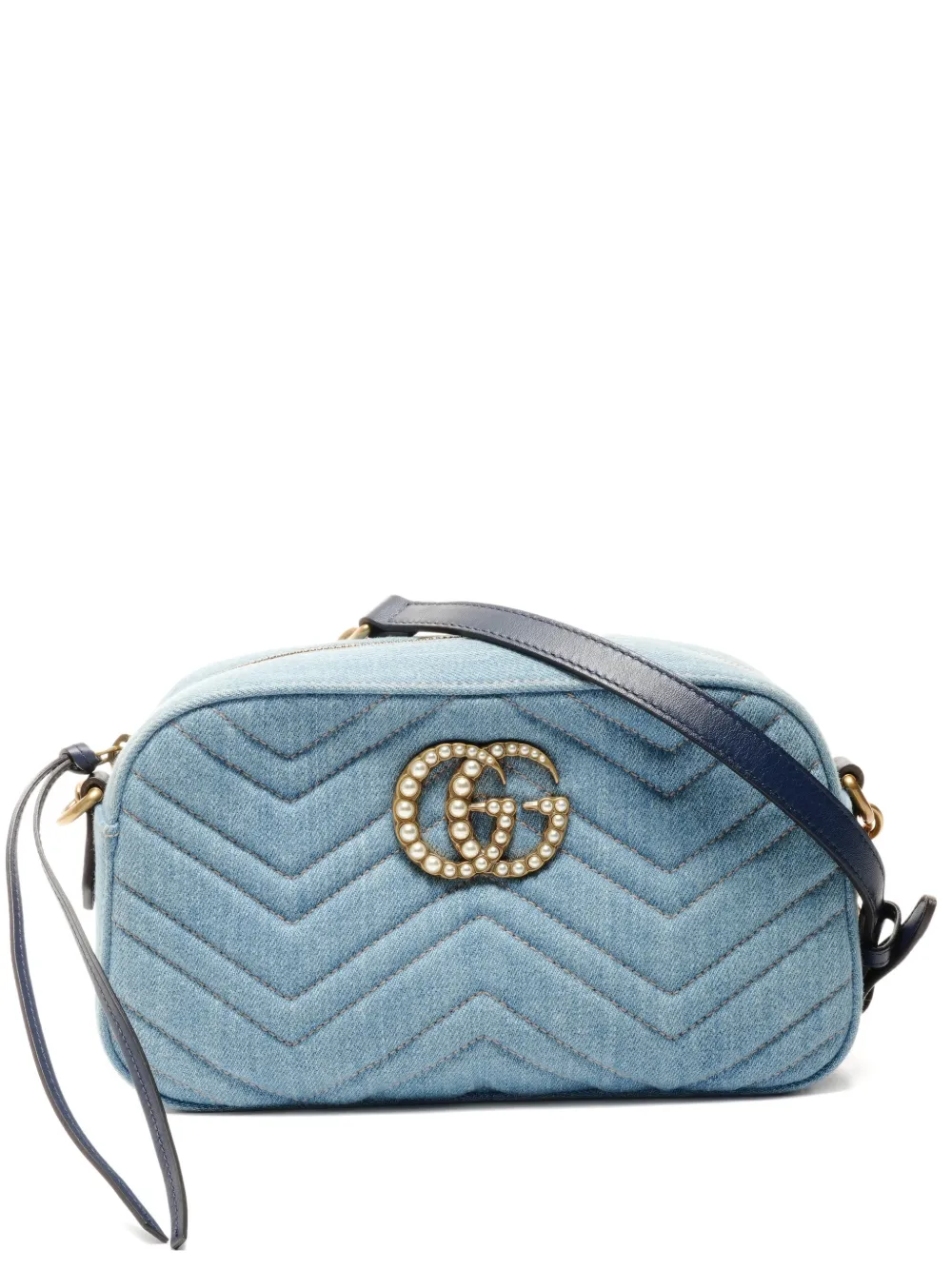Gucci Pre-Owned 2015-2025 chevron logo cross-body bag - Blu