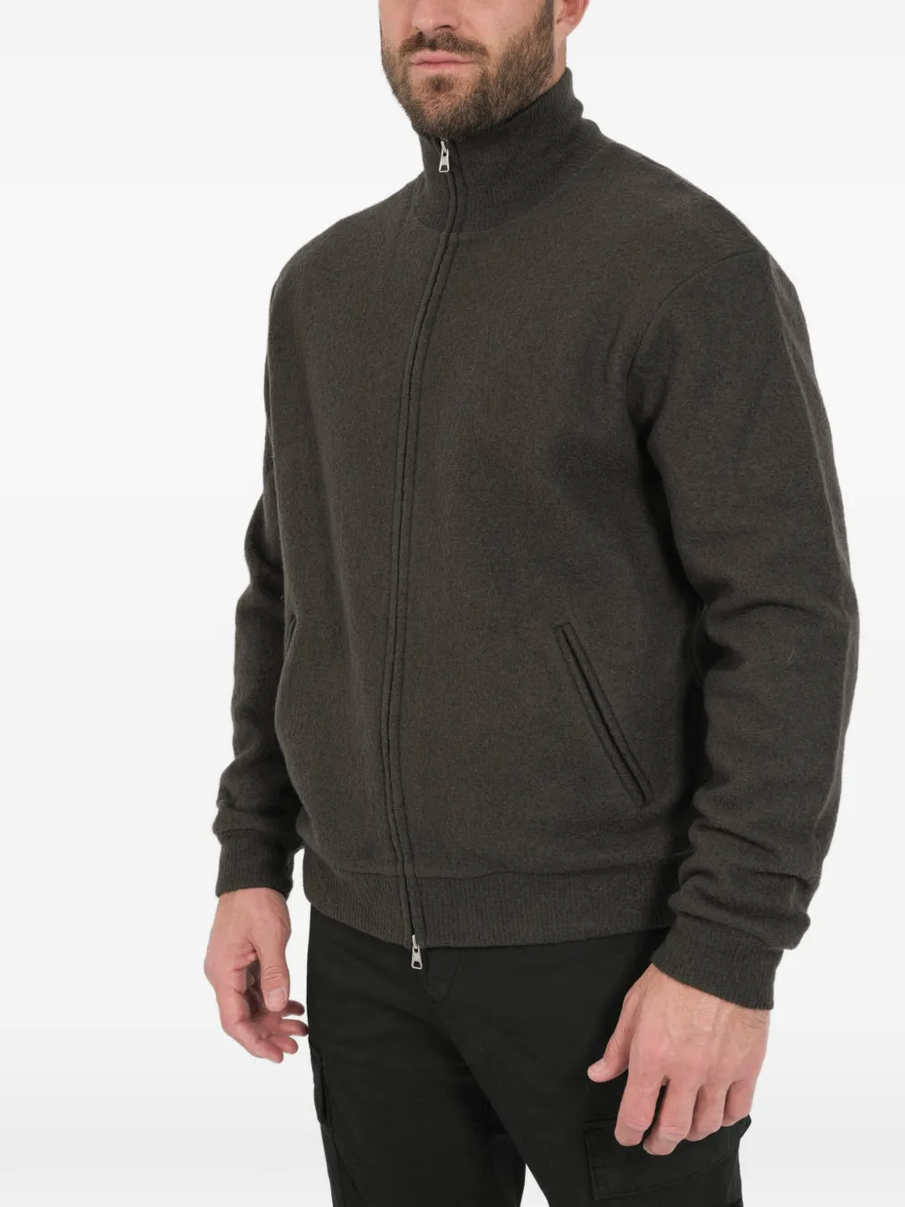 NN07 zip funnel neck Knitwear - Bruin