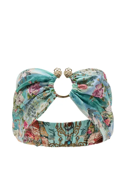Camilla ring-detail floral-pattern headband
