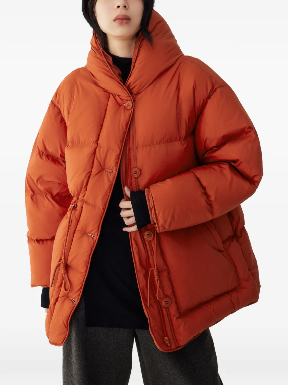  Tomboy Hooded Puffer Jacket - Orange 