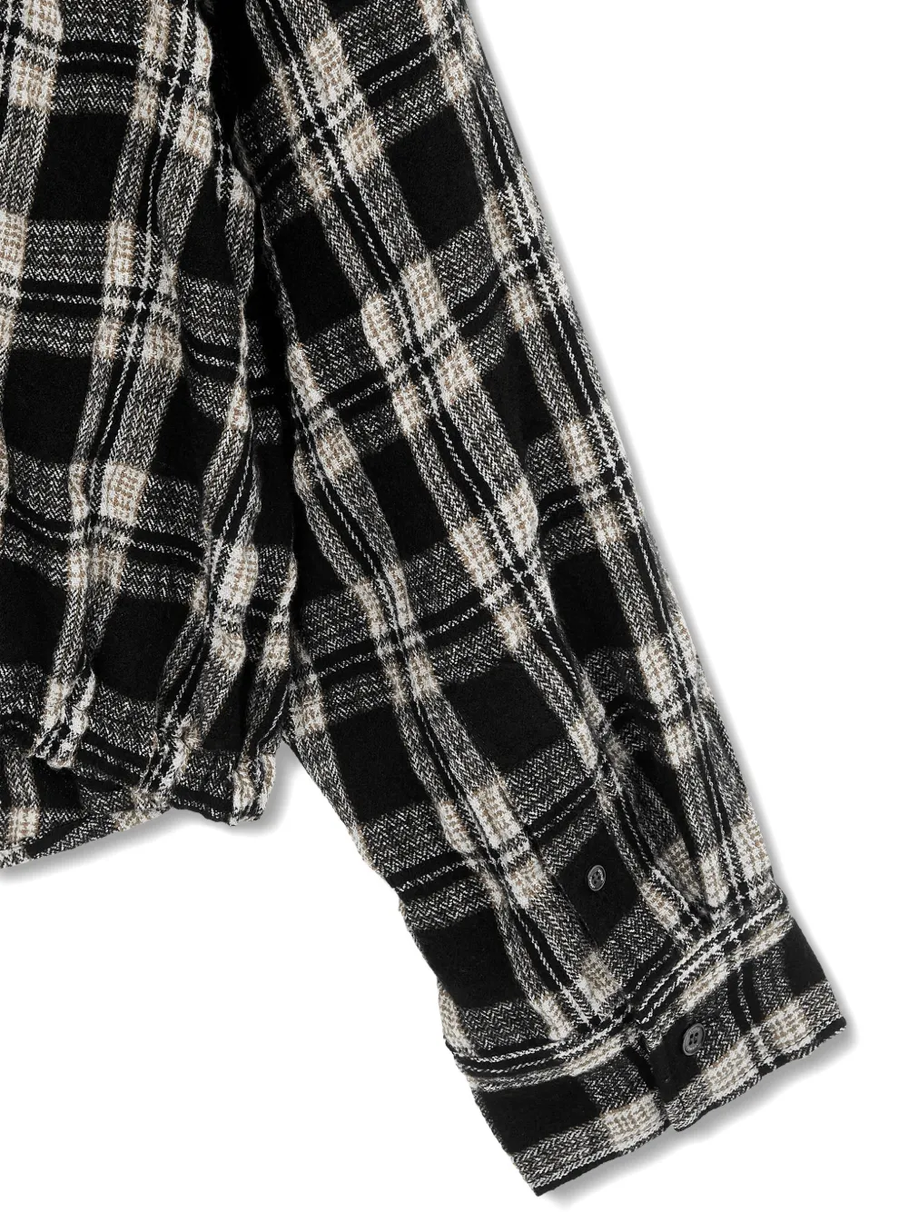 TOMBOY Geruit blouse met elastische afwerking Zwart